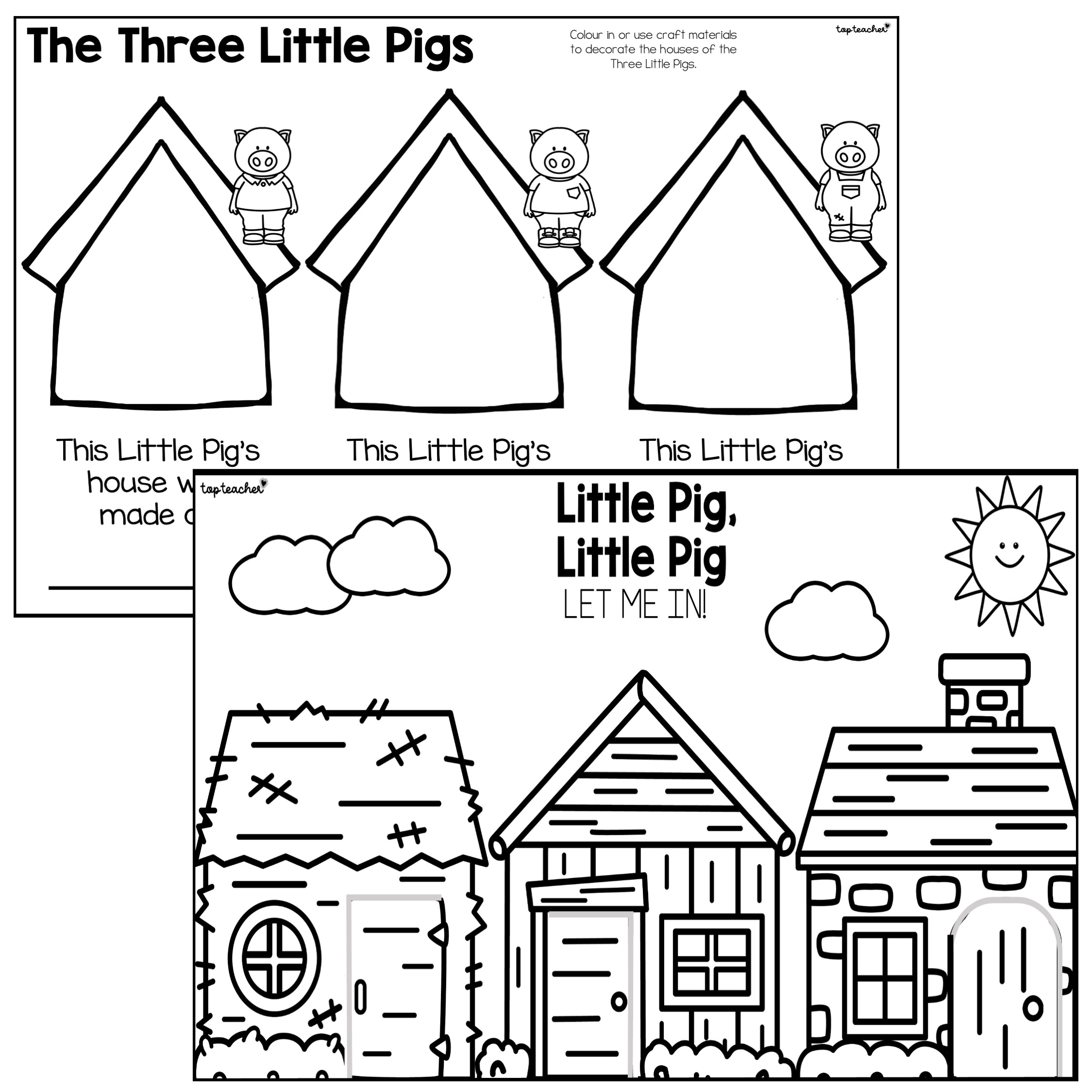 Detail Three Little Pigs Template Nomer 36