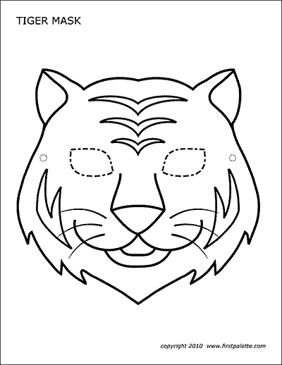 Detail Tiger Face Template Nomer 2