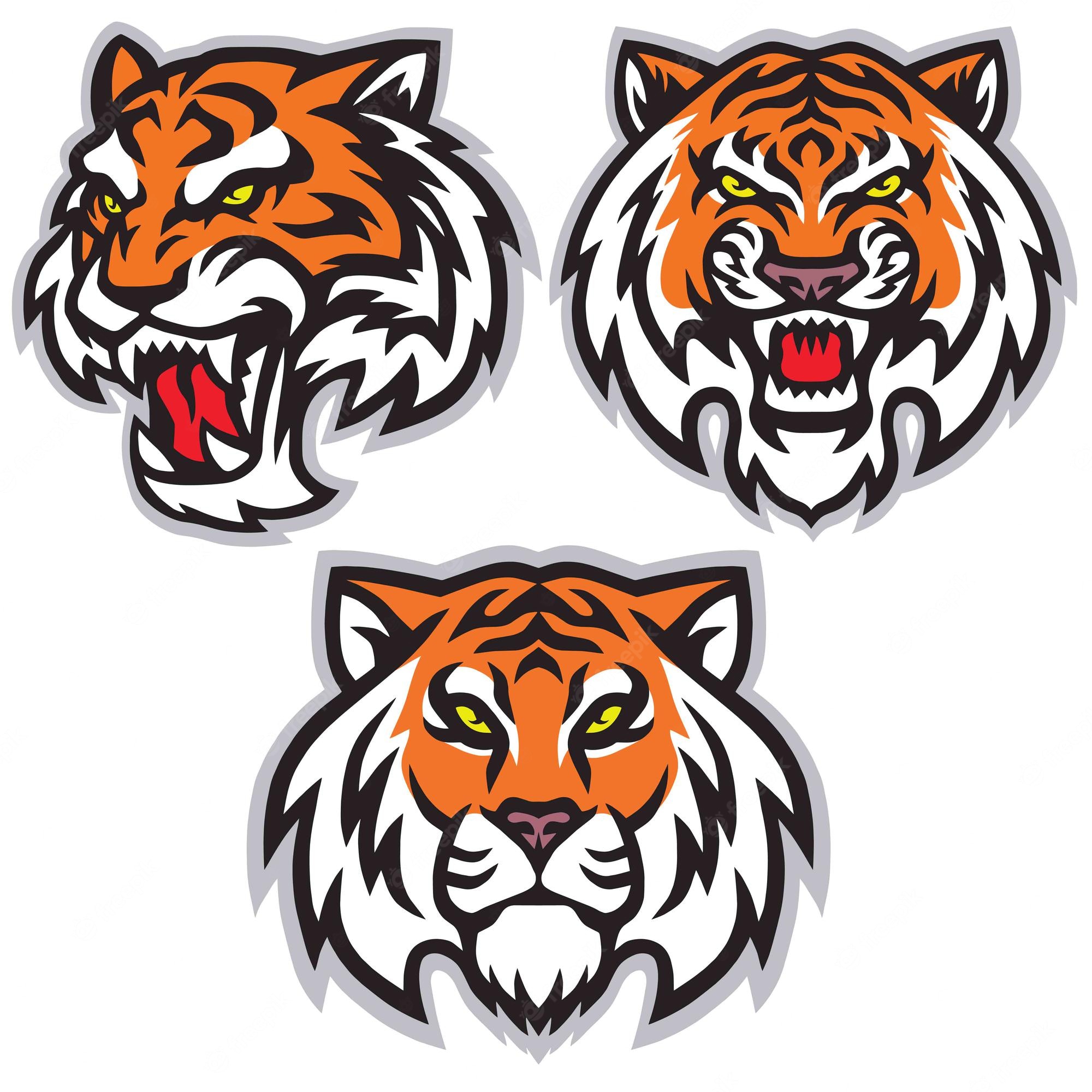 Detail Tiger Face Template Nomer 23