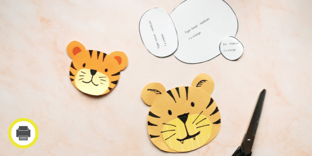 Detail Tiger Face Template Nomer 6