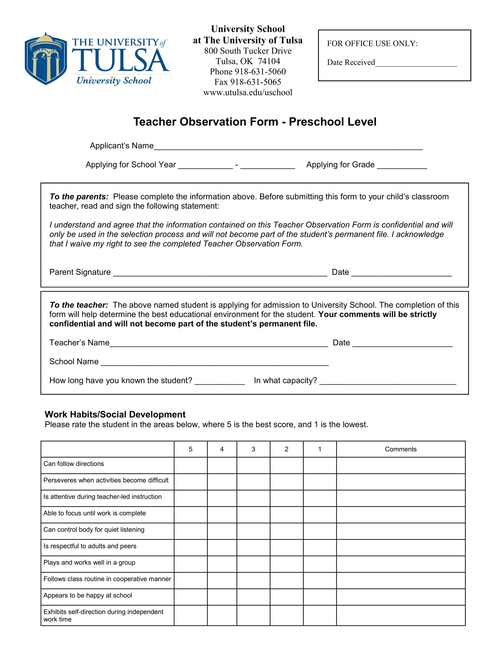 Detail Time Sample Observation Template Nomer 27