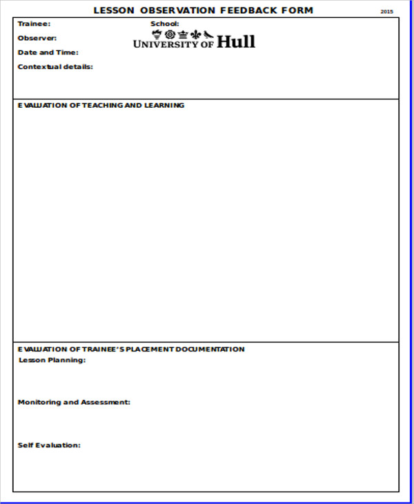 Detail Time Sample Observation Template Nomer 40