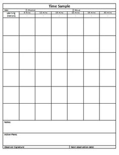 Detail Time Sample Observation Template Nomer 8