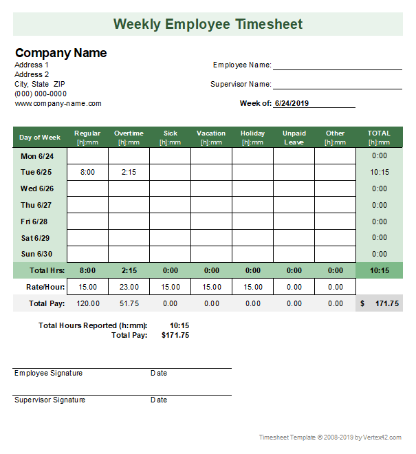 Timesheet With Description Template - KibrisPDR