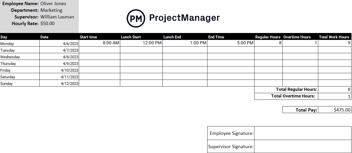 Detail Timesheet With Description Template Nomer 31