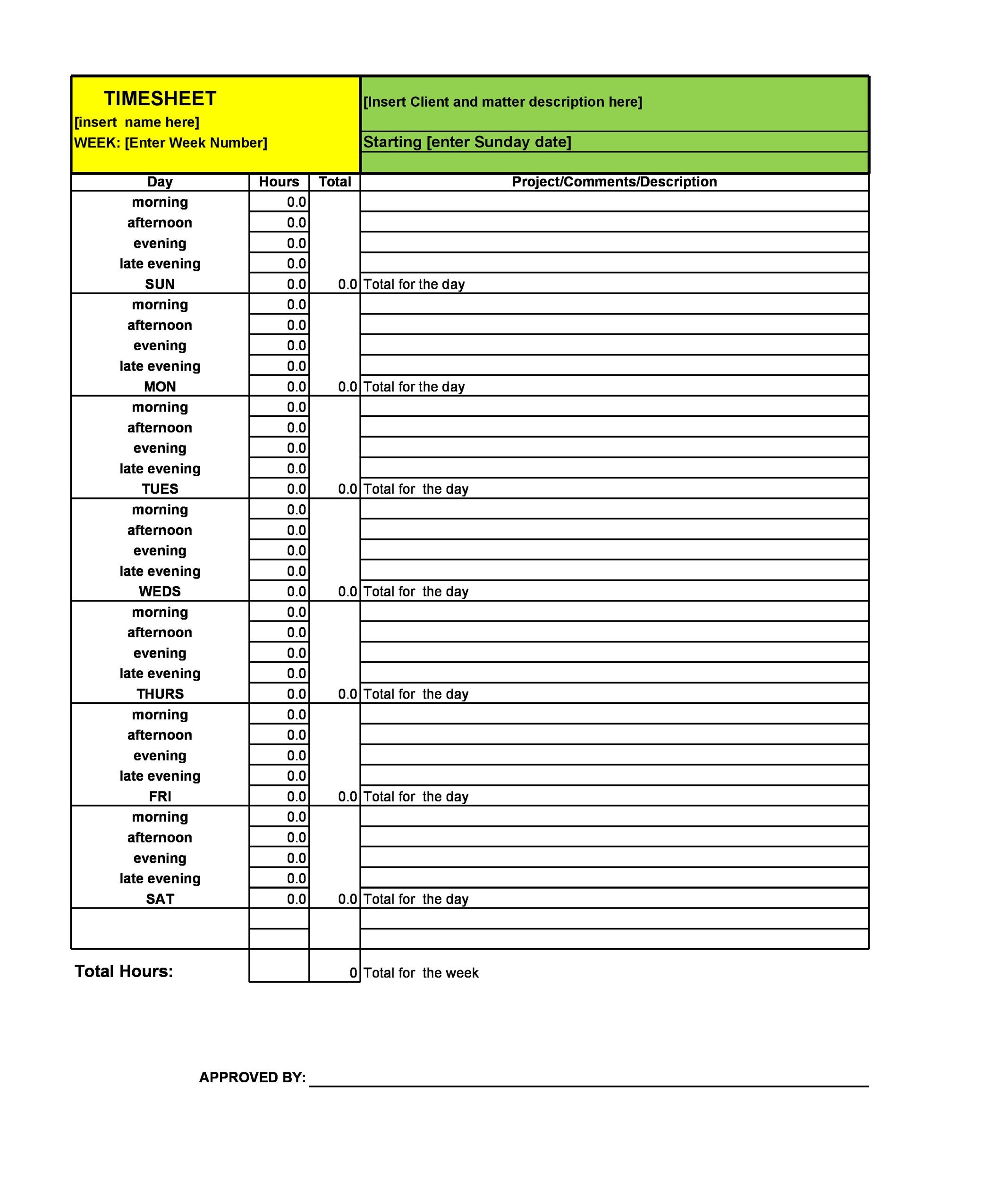 Detail Timesheet With Description Template Nomer 38