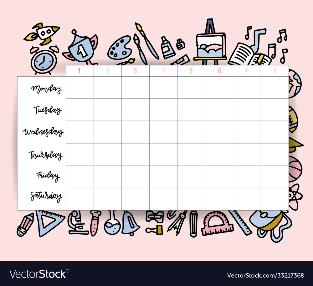 Detail Timetable Template Monday To Friday Nomer 46