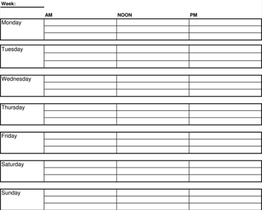 Detail Timetable Template Monday To Friday Nomer 53