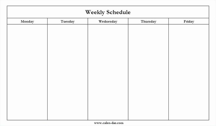 Detail Timetable Template Monday To Friday Nomer 9