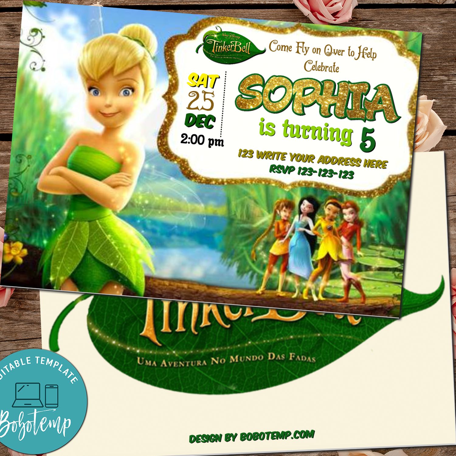 Detail Tinkerbell Birthday Invitation Template Nomer 16