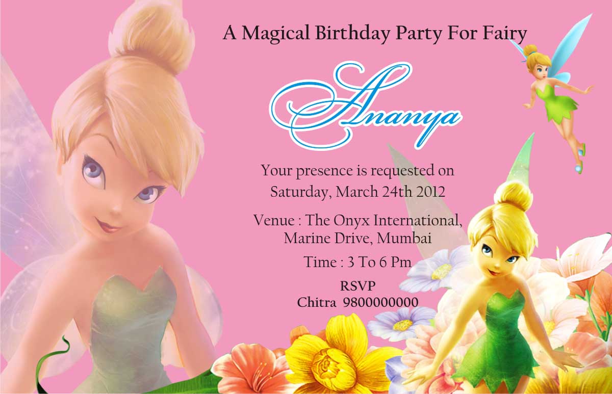 Detail Tinkerbell Birthday Invitation Template Nomer 34