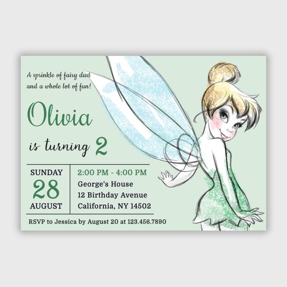 Detail Tinkerbell Birthday Invitation Template Nomer 9