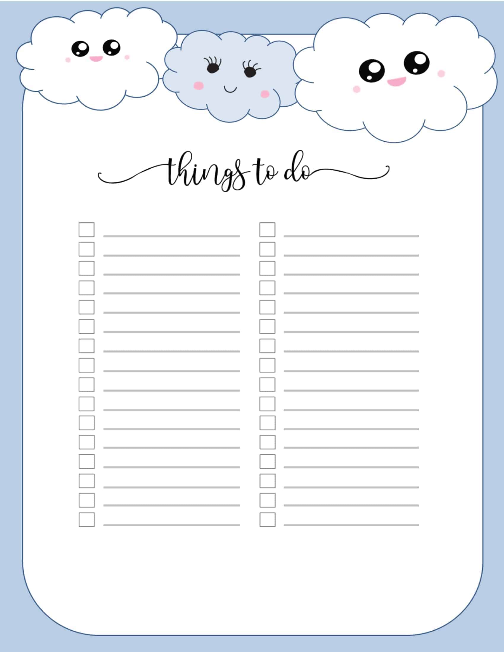 Detail To Do List Template Cute Nomer 3