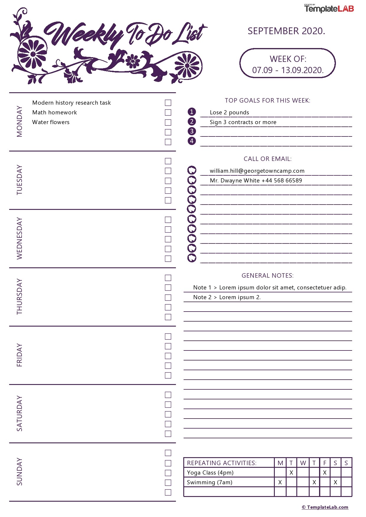 Detail To Do List Template Cute Nomer 37