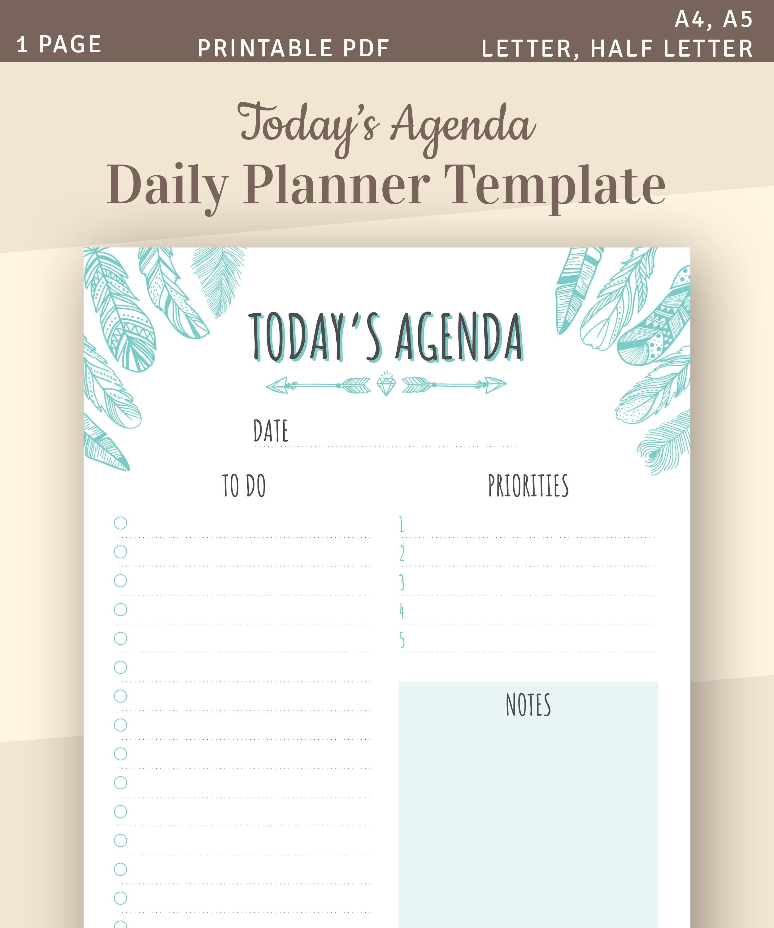 Detail Todays Agenda Template Nomer 51