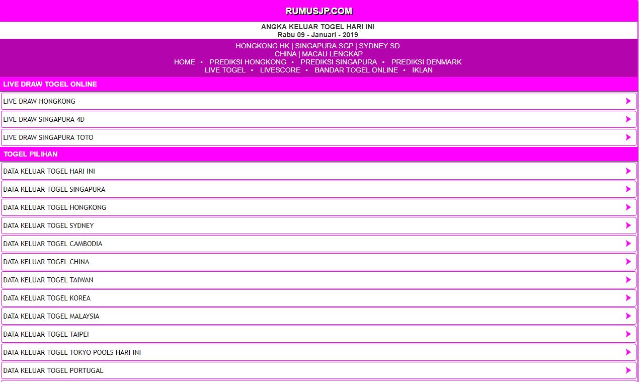 Detail Togel Hari Ini Singapura Live Nomer 9