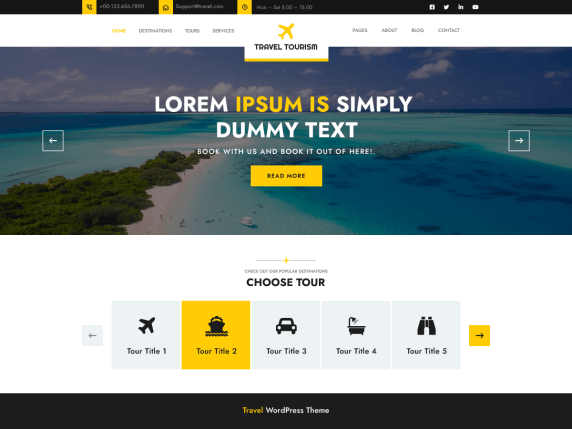 Tourism Template Wordpress - KibrisPDR
