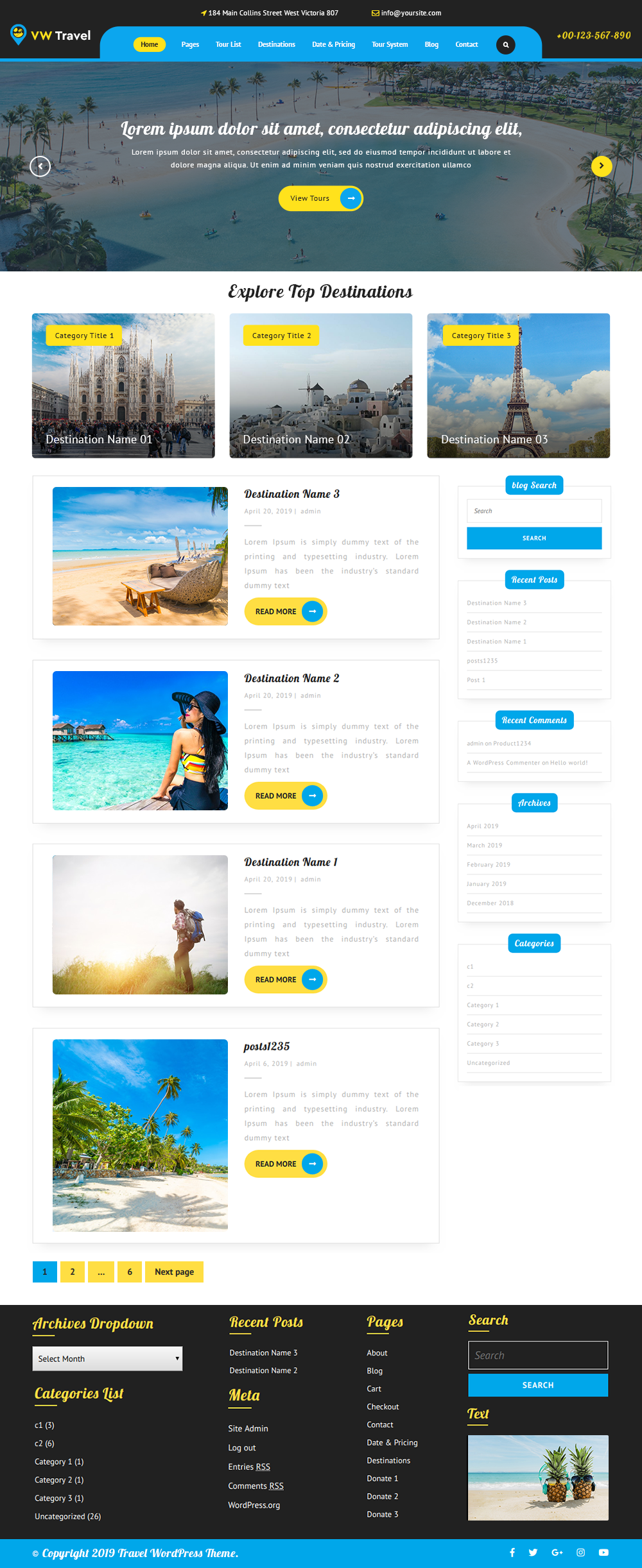 Detail Tourism Template Wordpress Nomer 2