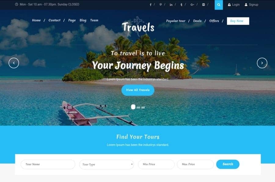Detail Tourism Template Wordpress Nomer 12