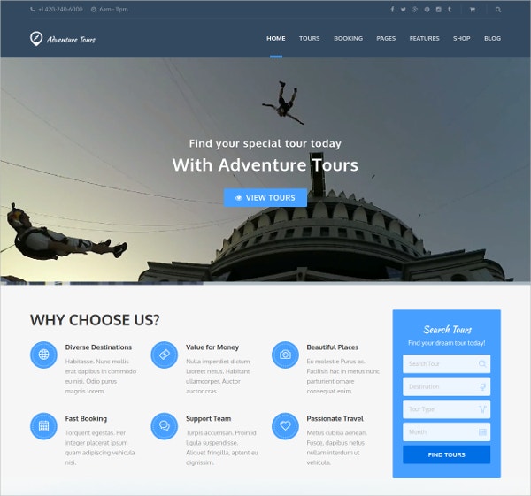 Detail Tourism Template Wordpress Nomer 52