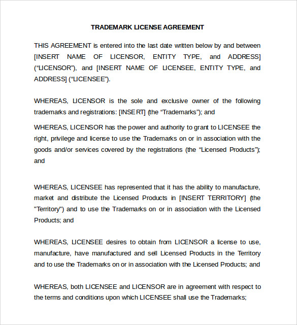 Detail Trademark License Agreement Template Nomer 19