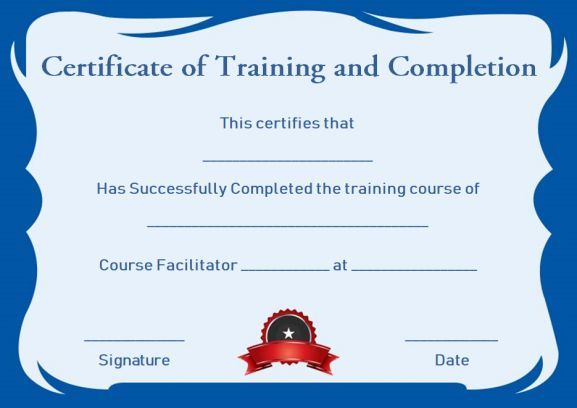 Training Completion Form Template - KibrisPDR