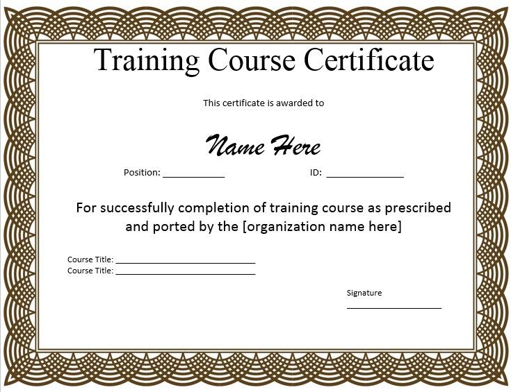 Training Course Certificate Template - KibrisPDR