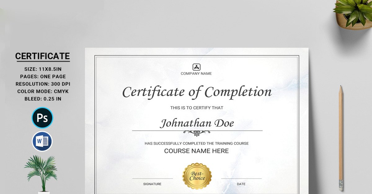 Detail Training Course Certificate Template Nomer 11