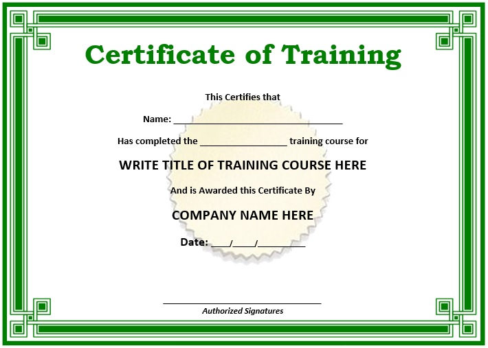 Detail Training Course Certificate Template Nomer 14