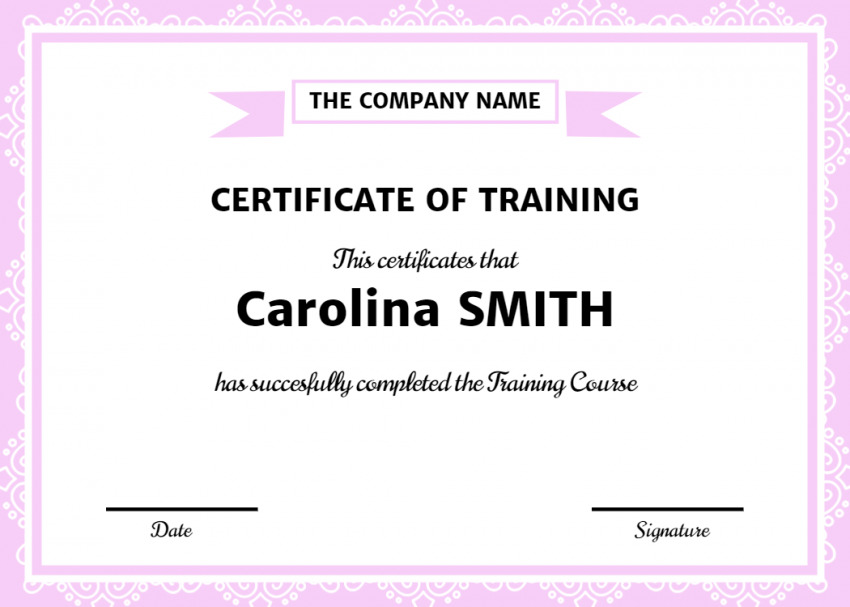 Detail Training Course Certificate Template Nomer 18