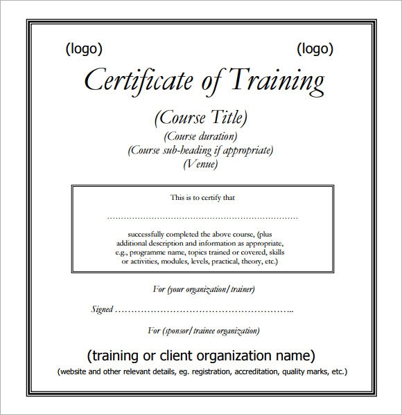 Detail Training Course Certificate Template Nomer 30