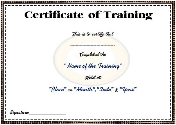 Detail Training Course Certificate Template Nomer 32