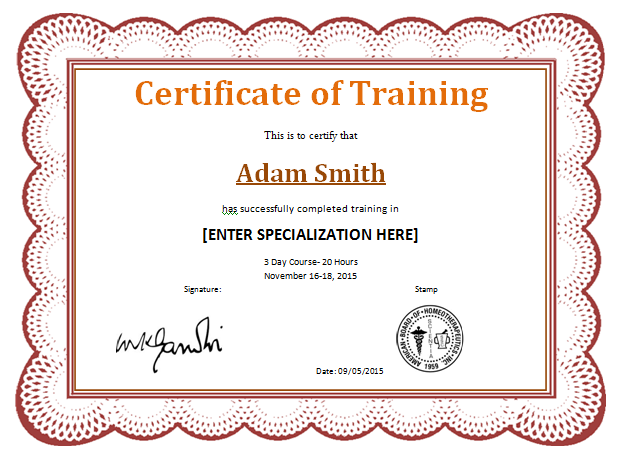 Detail Training Course Certificate Template Nomer 55