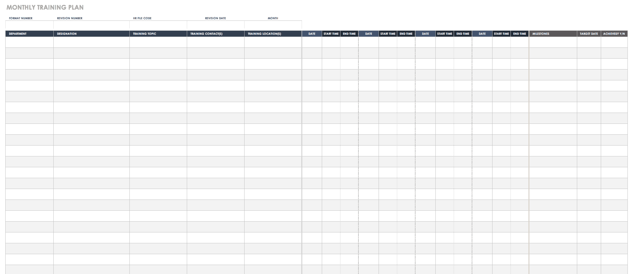 Detail Training Outline Template Doc Nomer 20