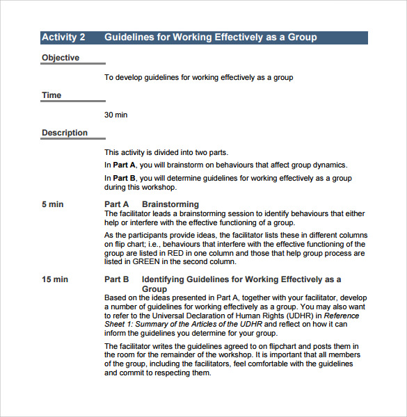 Detail Training Outline Template Doc Nomer 57