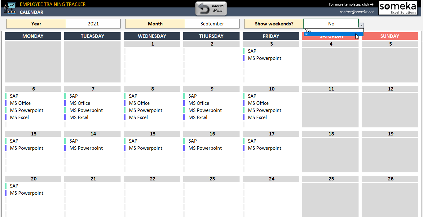 Detail Training Schedule Template Nomer 40
