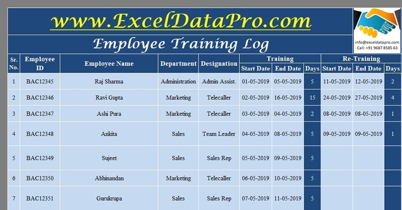 Detail Training Template Excel Nomer 4