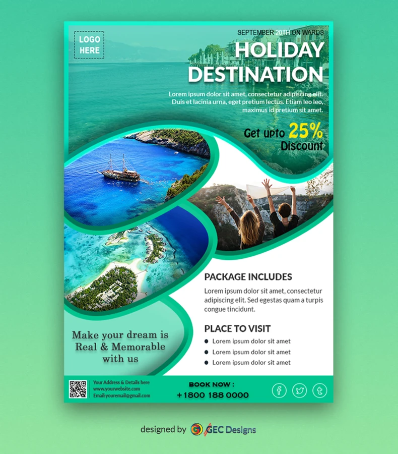 Detail Travel Agency Flyer Template Free Nomer 3