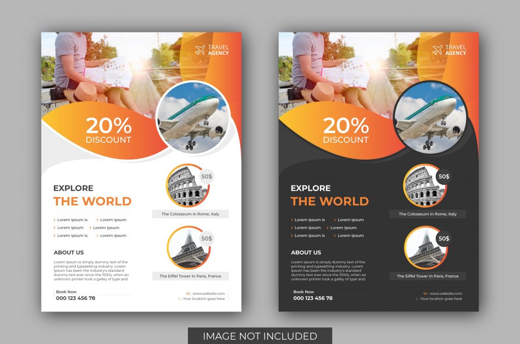 Detail Travel Agency Flyer Template Free Nomer 23