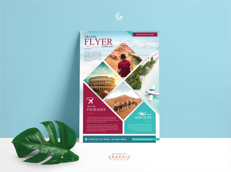 Detail Travel Agency Flyer Template Free Nomer 25