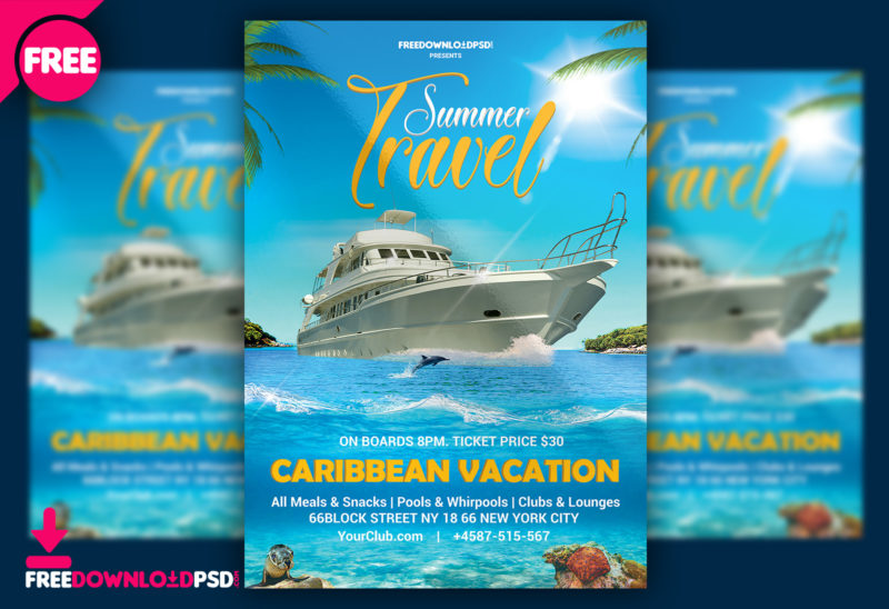 Detail Travel Agency Flyer Template Free Nomer 29