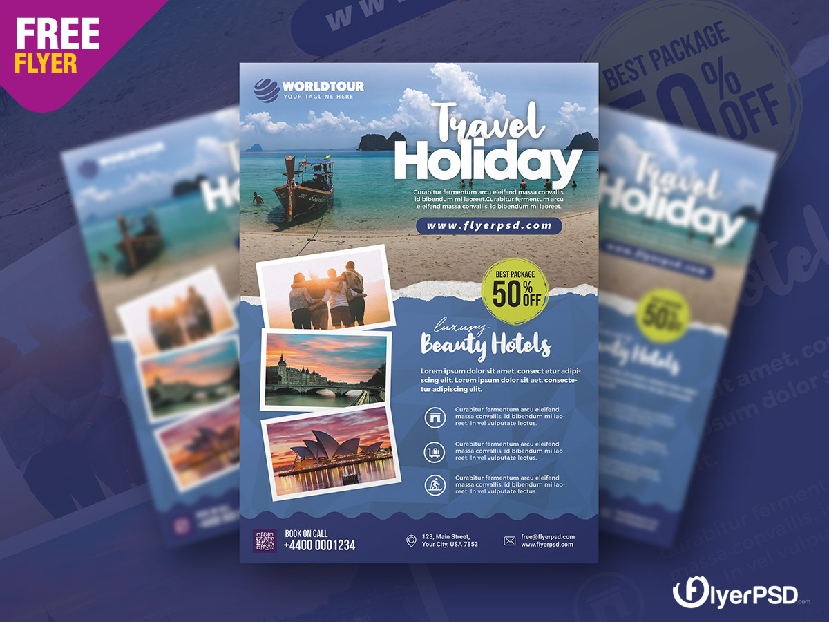 Detail Travel Agency Flyer Template Free Nomer 32