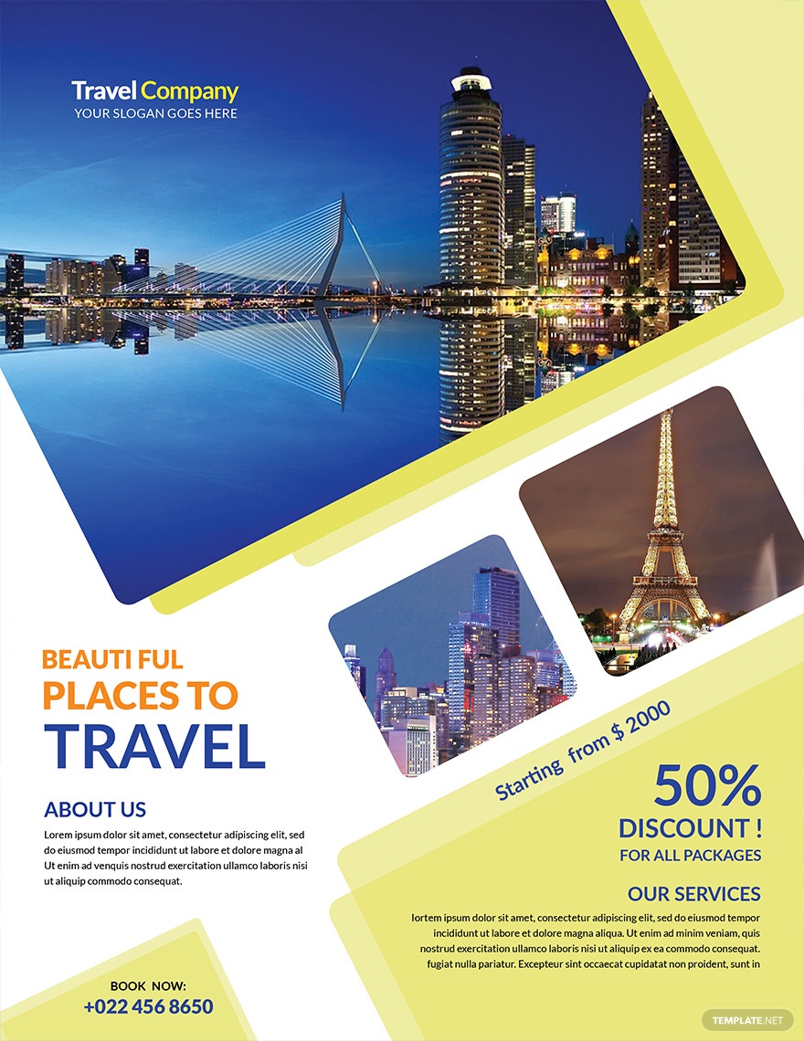 Detail Travel Agency Flyer Template Free Nomer 36