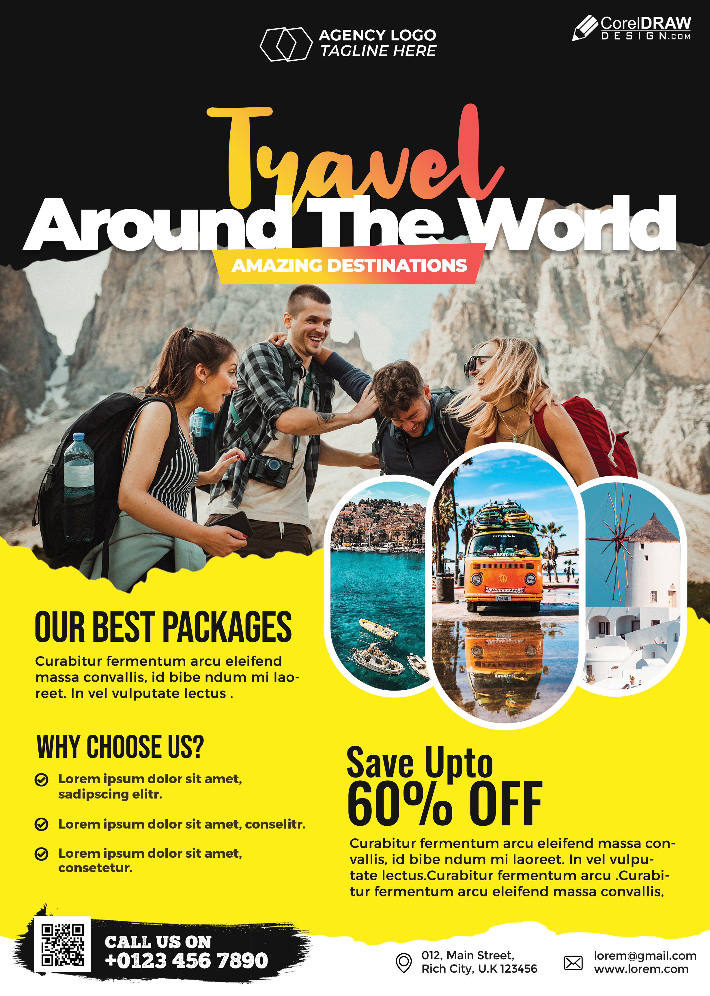 Detail Travel Agency Flyer Template Free Nomer 37