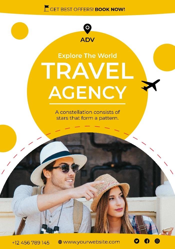 Detail Travel Agency Flyer Template Free Nomer 44