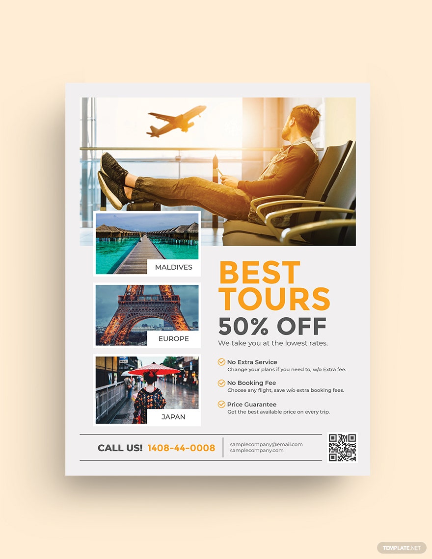 Detail Travel Agency Flyer Template Free Nomer 48