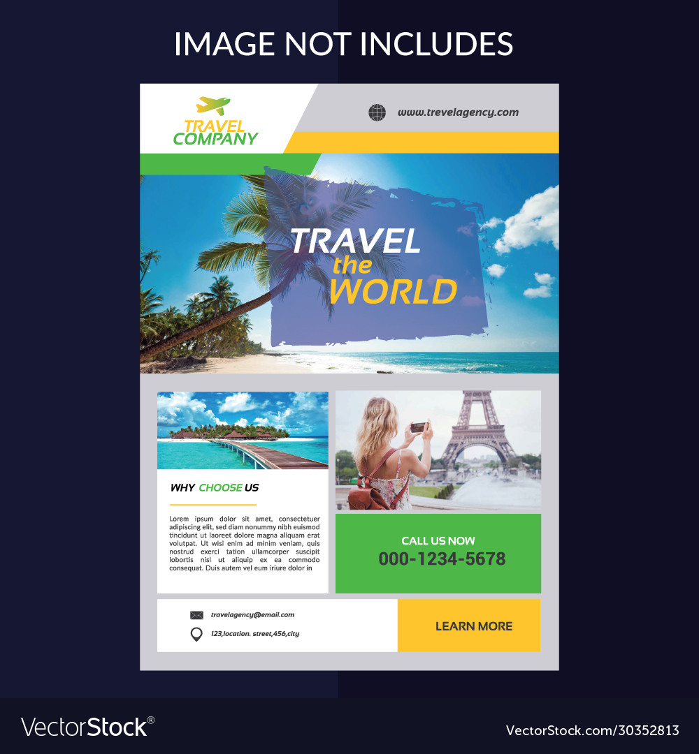 Detail Travel Agency Flyer Template Free Nomer 50