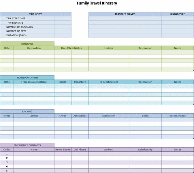 Detail Travel Itinerary Template Word Nomer 4