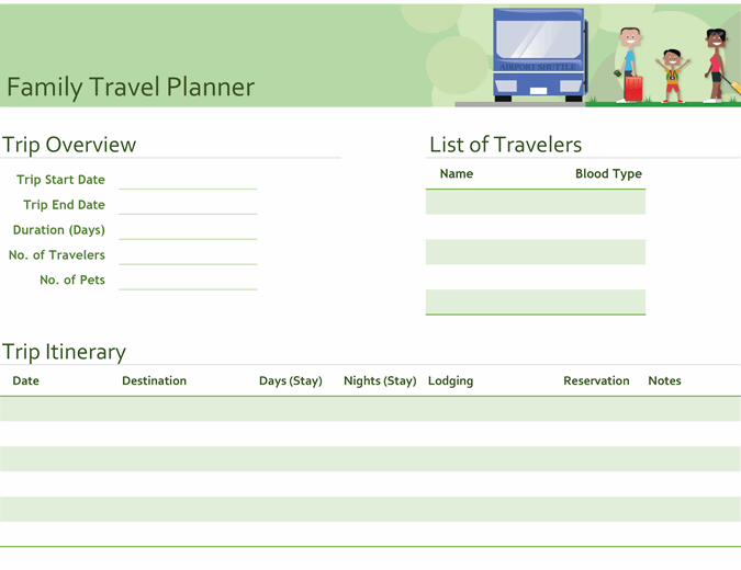 Detail Travel Planner Template Excel Nomer 2