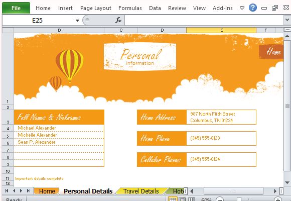 Detail Travel Planner Template Excel Nomer 29